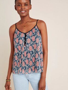 Maeve Tati Textured Shimmer Tank Size LP